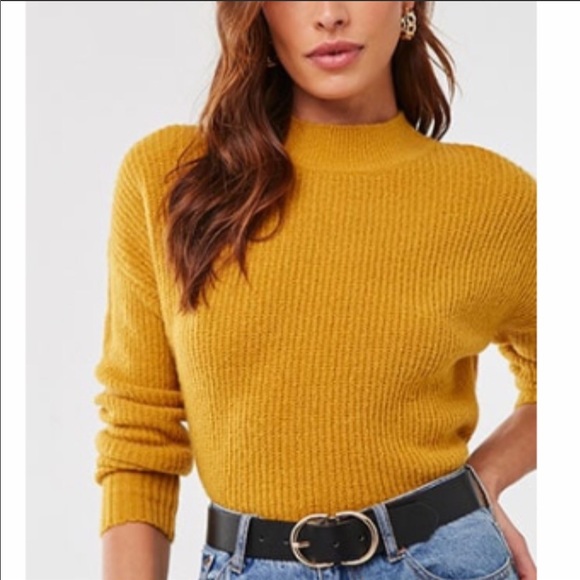 Sweaters - Mustard Yellow Brushed High-Low Sweater